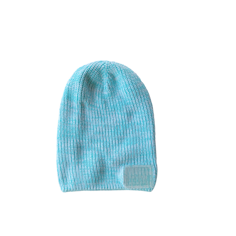 Love Your Melon Blue Logo Patch Beanie Hat‎ Ribbed Knit One Size Made in the USA